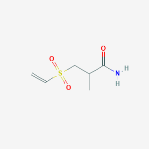 molecular formula C6H11NO3S B11976214 3-(Ethenylsulfonyl)-2-methylpropanamide 