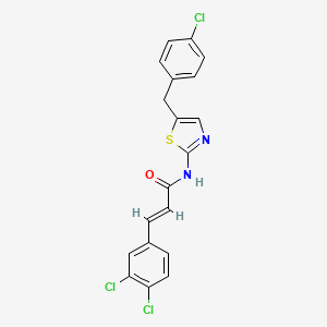 molecular formula C19H13Cl3N2OS B11976238 N-(5-(4-Chlorobenzyl)-1,3-thiazol-2-YL)-3-(3,4-dichlorophenyl)acrylamide CAS No. 304895-83-8