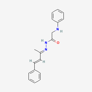 molecular formula C18H19N3O B11976261 2-anilino-N'-[(E,2E)-1-methyl-3-phenyl-2-propenylidene]acetohydrazide 