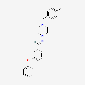 molecular formula C25H27N3O B11976271 4-(4-methylbenzyl)-N-[(E)-(3-phenoxyphenyl)methylidene]-1-piperazinamine 