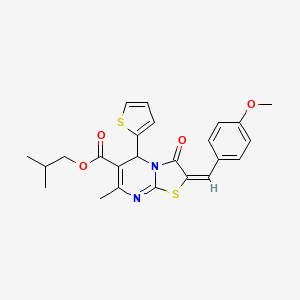 isobutyl (2E)-2-(4-methoxybenzylidene)-7-methyl-3-oxo-5-(2-thienyl)-2,3-dihydro-5H-[1,3]thiazolo[3,2-a]pyrimidine-6-carboxylate