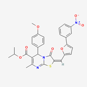 isopropyl (2E)-5-(4-methoxyphenyl)-7-methyl-2-{[5-(3-nitrophenyl)-2-furyl]methylene}-3-oxo-2,3-dihydro-5H-[1,3]thiazolo[3,2-a]pyrimidine-6-carboxylate