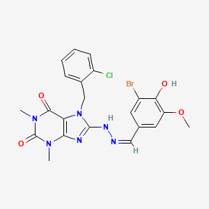 3-Bromo-4-hydroxy-5-methoxybenzaldehyde [7-(2-chlorobenzyl)-1,3-dimethyl-2,6-dioxo-2,3,6,7-tetrahydro-1H-purin-8-YL]hydrazone