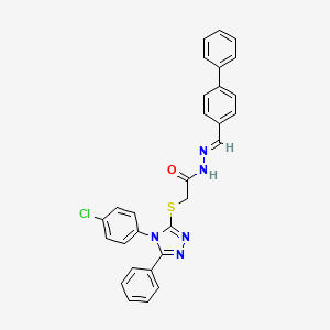 N'-[(E)-biphenyl-4-ylmethylidene]-2-{[4-(4-chlorophenyl)-5-phenyl-4H-1,2,4-triazol-3-yl]sulfanyl}acetohydrazide