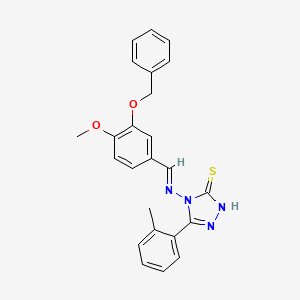 4-({(E)-[3-(benzyloxy)-4-methoxyphenyl]methylidene}amino)-5-(2-methylphenyl)-4H-1,2,4-triazole-3-thiol