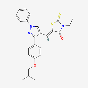 (5Z)-3-ethyl-5-{[3-(4-isobutoxyphenyl)-1-phenyl-1H-pyrazol-4-yl]methylene}-2-thioxo-1,3-thiazolidin-4-one