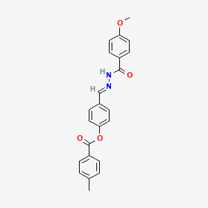 4-{(E)-[2-(4-methoxybenzoyl)hydrazono]methyl}phenyl 4-methylbenzoate