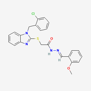 2-{[1-(2-chlorobenzyl)-1H-benzimidazol-2-yl]sulfanyl}-N'-[(E)-(2-methoxyphenyl)methylidene]acetohydrazide