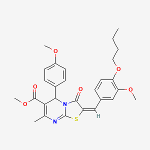 methyl (2E)-2-(4-butoxy-3-methoxybenzylidene)-5-(4-methoxyphenyl)-7-methyl-3-oxo-2,3-dihydro-5H-[1,3]thiazolo[3,2-a]pyrimidine-6-carboxylate