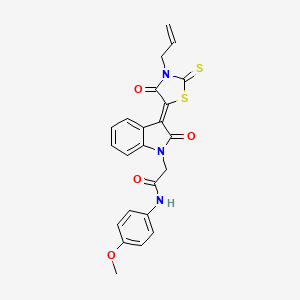 2-[(3Z)-3-(3-Allyl-4-oxo-2-thioxo-1,3-thiazolidin-5-ylidene)-2-oxo-2,3-dihydro-1H-indol-1-YL]-N-(4-methoxyphenyl)acetamide