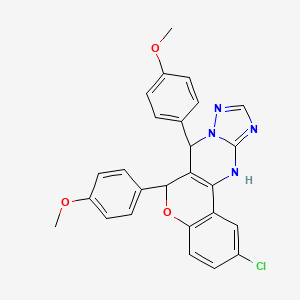 2-chloro-6,7-bis(4-methoxyphenyl)-7,12-dihydro-6H-chromeno[4,3-d][1,2,4]triazolo[1,5-a]pyrimidine