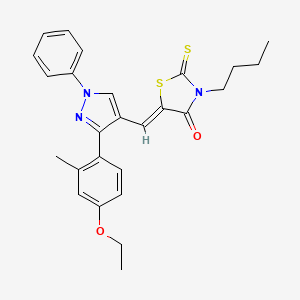 (5Z)-3-butyl-5-{[3-(4-ethoxy-2-methylphenyl)-1-phenyl-1H-pyrazol-4-yl]methylene}-2-thioxo-1,3-thiazolidin-4-one