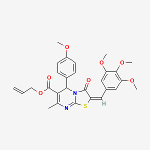 Allyl (2E)-5-(4-methoxyphenyl)-7-methyl-3-oxo-2-(3,4,5-trimethoxybenzylidene)-2,3-dihydro-5H-[1,3]thiazolo[3,2-A]pyrimidine-6-carboxylate