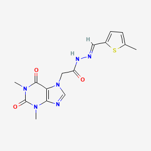 2-(1,3-dimethyl-2,6-dioxo-1,2,3,6-tetrahydro-7H-purin-7-yl)-N'-[(E)-(5-methylthiophen-2-yl)methylidene]acetohydrazide