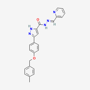 molecular formula C24H21N5O2 B11976705 5-(4-((4-Methylbenzyl)oxy)phenyl)-N'-(pyridin-2-ylmethylene)-1H-pyrazole-3-carbohydrazide CAS No. 303106-48-1