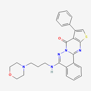 8-{[3-(Morpholin-4-yl)propyl]amino}-13-phenyl-15-thia-9,10,17-triazatetracyclo[8.7.0.0^{2,7}.0^{12,16}]heptadeca-1(17),2(7),3,5,8,12(16),13-heptaen-11-one