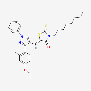 (5Z)-5-{[3-(4-Ethoxy-2-methylphenyl)-1-phenyl-1H-pyrazol-4-YL]methylene}-3-octyl-2-thioxo-1,3-thiazolidin-4-one