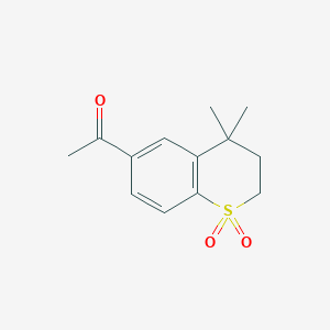 molecular formula C13H16O3S B1197677 1-(4,4-Dimethyl-1,1-dioxo-2,3-dihydrothiochromen-6-yl)ethanone CAS No. 92788-09-5