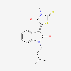 (3Z)-1-Isopentyl-3-(3-methyl-4-oxo-2-thioxo-1,3-thiazolidin-5-ylidene)-1,3-dihydro-2H-indol-2-one