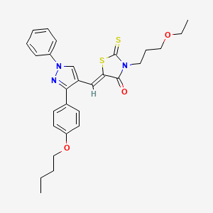 (5Z)-5-{[3-(4-butoxyphenyl)-1-phenyl-1H-pyrazol-4-yl]methylidene}-3-(3-ethoxypropyl)-2-thioxo-1,3-thiazolidin-4-one