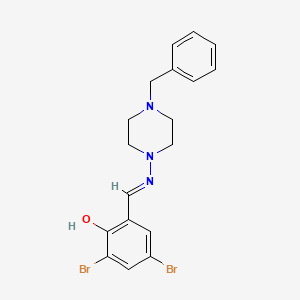 molecular formula C18H19Br2N3O B11976885 2-{[(E)-4-Benzyl-piperazin-1-ylimino]-methyl}-4,6-dibromo-phenol 