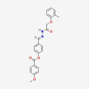 4-[(E)-{2-[(2-methylphenoxy)acetyl]hydrazinylidene}methyl]phenyl 4-methoxybenzoate