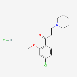 molecular formula C15H21Cl2NO2 B1197690 1-(4-Chloro-2-methoxyphenyl)-3-piperidin-1-ylpropan-1-one hydrochloride CAS No. 90430-30-1