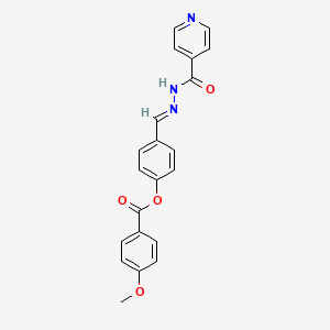 4-{(E)-[2-(pyridin-4-ylcarbonyl)hydrazinylidene]methyl}phenyl 4-methoxybenzoate