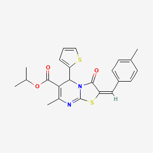 isopropyl (2E)-7-methyl-2-(4-methylbenzylidene)-3-oxo-5-(2-thienyl)-2,3-dihydro-5H-[1,3]thiazolo[3,2-a]pyrimidine-6-carboxylate