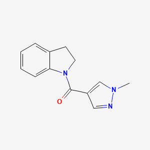 molecular formula C13H13N3O B1197694 2,3-二氢吲哚-1-基-(1-甲基-4-吡唑基)甲酮 