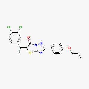 molecular formula C20H15Cl2N3O2S B11976978 (5E)-5-(3,4-dichlorobenzylidene)-2-(4-propoxyphenyl)[1,3]thiazolo[3,2-b][1,2,4]triazol-6(5H)-one 