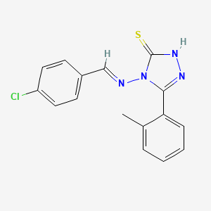 4-((4-Chlorobenzylidene)amino)-5-(2-methylphenyl)-4H-1,2,4-triazole-3-thiol