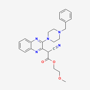 molecular formula C25H27N5O3 B1197701 2-氰基-2-[3-[4-(苯甲基)-1-哌嗪基]-2-喹喔啉基]乙酸 2-甲氧基乙酯 