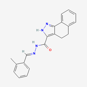 molecular formula C20H18N4O B11977017 N'-(2-Methylbenzylidene)-4,5-dihydro-1H-benzo[g]indazole-3-carbohydrazide CAS No. 303104-03-2