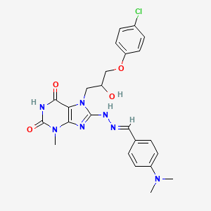 4-(dimethylamino)benzaldehyde {7-[3-(4-chlorophenoxy)-2-hydroxypropyl]-3-methyl-2,6-dioxo-2,3,6,7-tetrahydro-1H-purin-8-yl}hydrazone