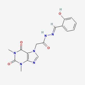 2-(1,3-dimethyl-2,6-dioxo-1,2,3,6-tetrahydro-7H-purin-7-yl)-N'-[(E)-(2-hydroxyphenyl)methylidene]acetohydrazide