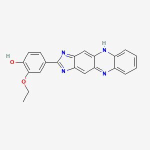 molecular formula C21H16N4O2 B11977136 2-Ethoxy-4-(1H-imidazo(4,5-B)phenazin-2-YL)phenol CAS No. 114991-91-2