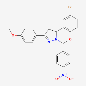 9-Bromo-2-(4-methoxyphenyl)-5-(4-nitrophenyl)-5,10b-dihydro-1H-benzo[e]pyrazolo[1,5-c][1,3]oxazine