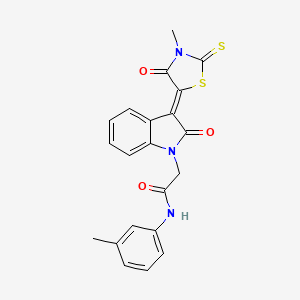 2-[(3Z)-3-(3-methyl-4-oxo-2-thioxo-1,3-thiazolidin-5-ylidene)-2-oxo-2,3-dihydro-1H-indol-1-yl]-N-(3-methylphenyl)acetamide