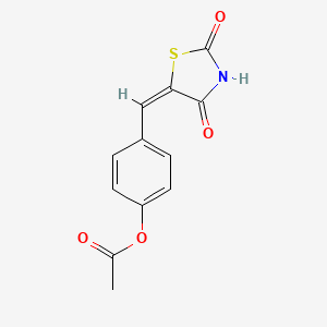 molecular formula C12H9NO4S B11977169 4-[(E)-(2,4-dioxo-1,3-thiazolidin-5-ylidene)methyl]phenyl acetate 