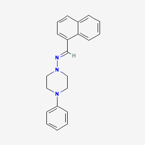 molecular formula C21H21N3 B11977198 N-(1-Naphthylmethylene)-4-phenyl-1-piperazinamine 