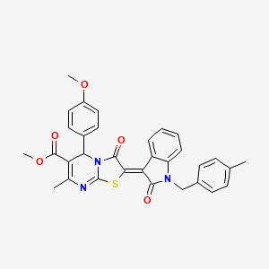 methyl (2Z)-5-(4-methoxyphenyl)-7-methyl-2-[1-(4-methylbenzyl)-2-oxo-1,2-dihydro-3H-indol-3-ylidene]-3-oxo-2,3-dihydro-5H-[1,3]thiazolo[3,2-a]pyrimidine-6-carboxylate