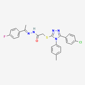 2-{[5-(4-chlorophenyl)-4-(4-methylphenyl)-4H-1,2,4-triazol-3-yl]thio}-N'-[(E)-1-(4-fluorophenyl)ethylidene]acetohydrazide