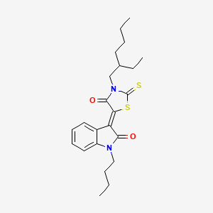 (3Z)-1-butyl-3-[3-(2-ethylhexyl)-4-oxo-2-thioxo-1,3-thiazolidin-5-ylidene]-1,3-dihydro-2H-indol-2-one