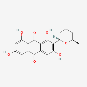 molecular formula C20H18O7 B1197725 1,3,6,8-tetrahydroxy-2-[(2S,6S)-6-methyloxan-2-yl]anthracene-9,10-dione CAS No. 28458-24-4