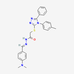 N'-{(E)-[4-(dimethylamino)phenyl]methylidene}-2-{[4-(4-methylphenyl)-5-phenyl-4H-1,2,4-triazol-3-yl]sulfanyl}acetohydrazide