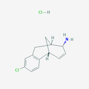 molecular formula C13H15Cl2N B1197727 (5alpha,8alpha,9alpha)-2-Chloro-5,8,9,10-tetrahydro-5,9-methanobenzocycloocten-8-ylammonium chloride CAS No. 67384-24-1