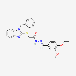 2-[(1-benzyl-1H-benzimidazol-2-yl)sulfanyl]-N'-[(E)-(4-ethoxy-3-methoxyphenyl)methylidene]acetohydrazide