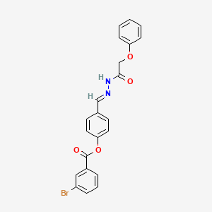 molecular formula C22H17BrN2O4 B11977295 4-(2-(Phenoxyacetyl)carbohydrazonoyl)phenyl 3-bromobenzoate CAS No. 302910-17-4