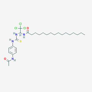 molecular formula C27H43Cl3N4O2S B11977303 N-(1-(((4-(Acetylamino)anilino)carbothioyl)amino)-2,2,2-tri-CL-ET)hexadecanamide CAS No. 302913-90-2